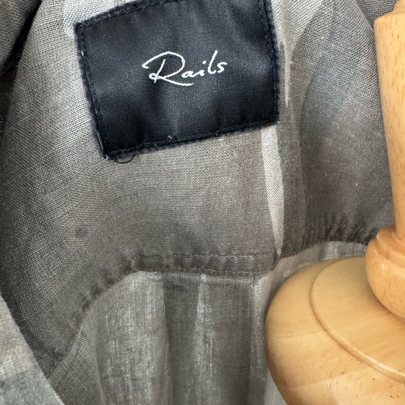 Rails Lennon Camo Linen Blend ButtonDown Shirt DressGray Long Sleeve Size M - Picture 10 of 13